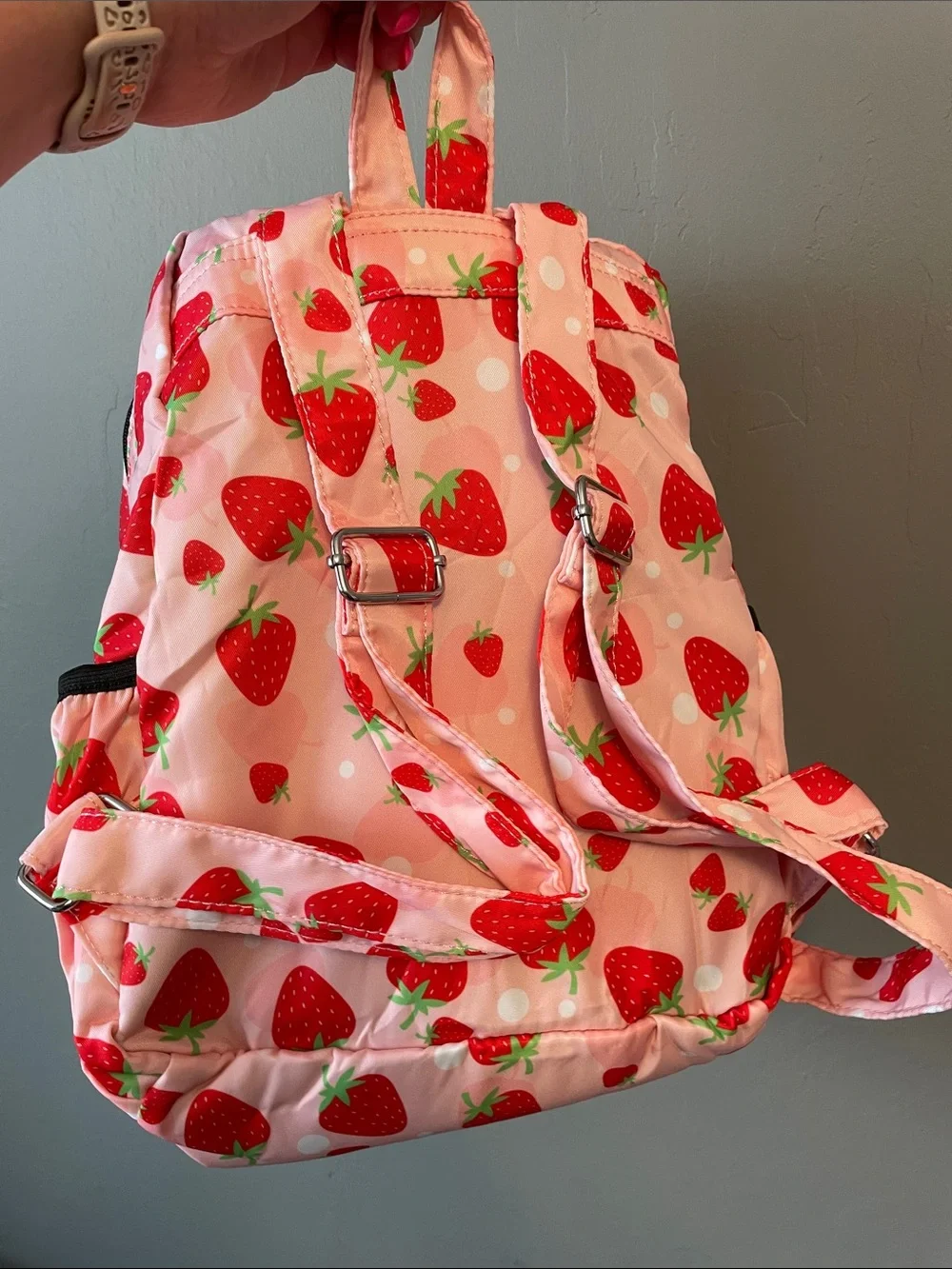 Kids Strawberry Print Pink Backpack - NWOT
